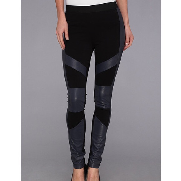 BCBGMaxAzria Pants - BCBGMaxAzria Bayle Faux Leather mix media Legging